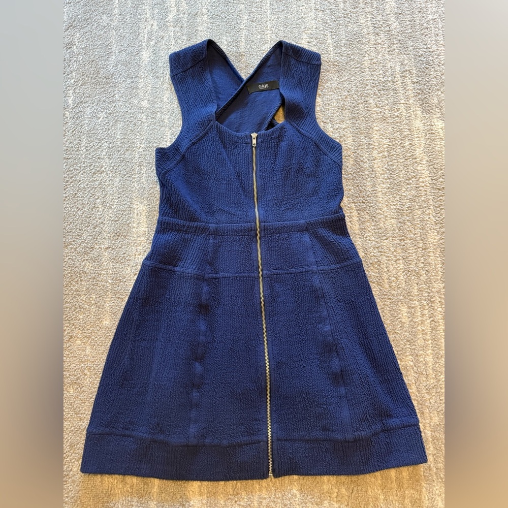 Cut 25 Blue Mini Dress with Cross back
